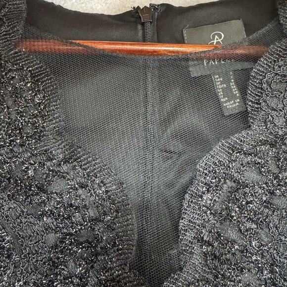 $219 Adrianna Papell Jumpsuit Size 2 Black Sleeveless Lace Sequins Mesh Evening - Picture 6 of 12